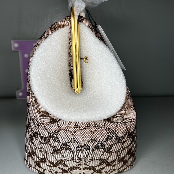 Coach Large Crystal Kisslock Frame Leather Shoulder Bag - Picture 2 of 9